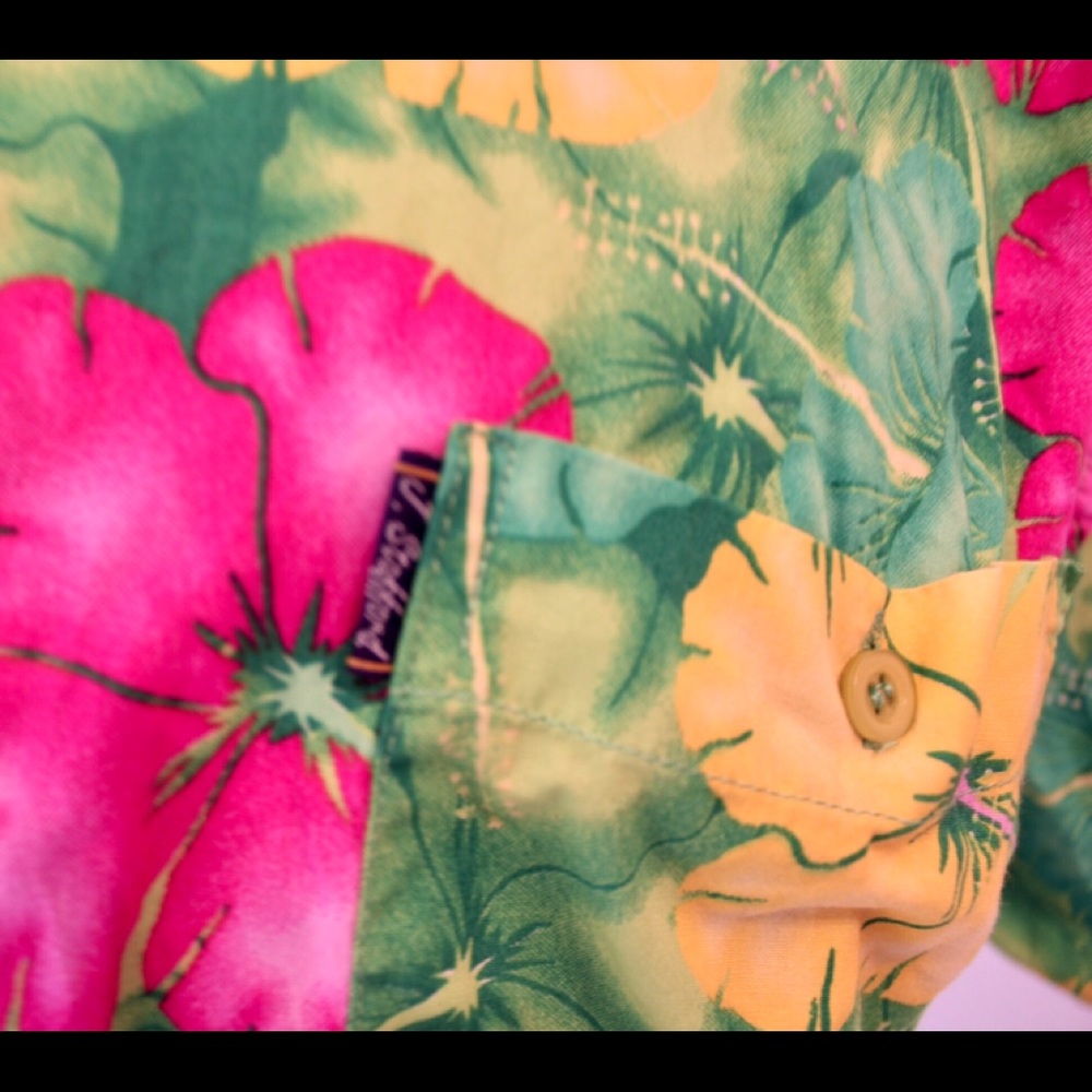 Vintage Bright Hawaiian Shirt John’s Stafford XL - Picture 9 of 9
